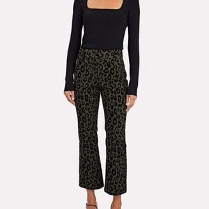 DEREK LAM 10 CROSBY Corinna Flared Leopard Pants Sz 10 Animal Print Mobwife $375